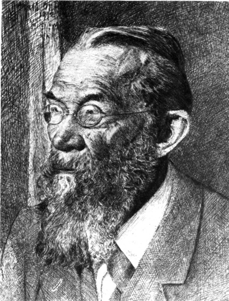 Wilhelm Wundt, Radierung von Molitor, 1912
